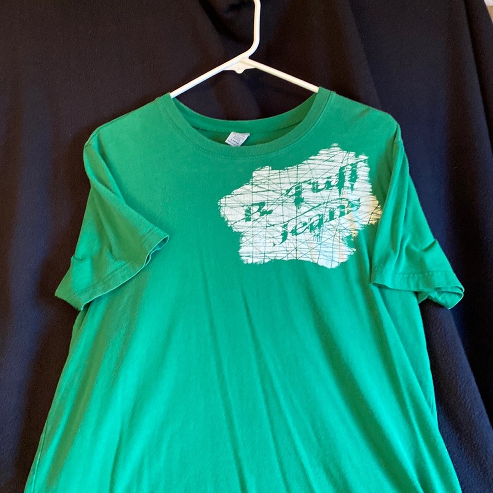 B. tuff green shirt. Large rodeo western